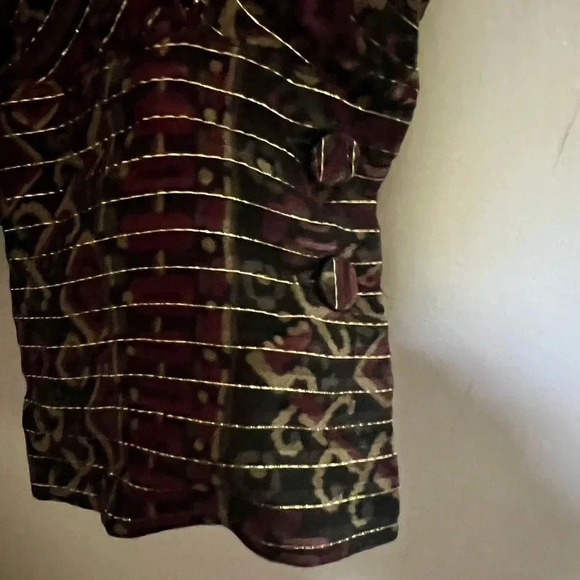Frame Paisley‎ Metallic Silk Long Sleeve Mini Dress Size Small - Picture 7 of 15